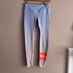 Alo Yoga Airbrush Leggings Blue Orange Stripes Ombre Size Small